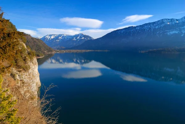 Vista Sobre Lago Thun Cantão Berna Suíça Europa Europa — Fotografia de Stock