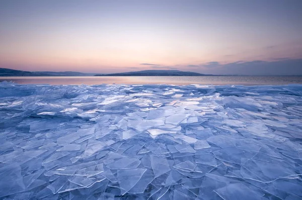 Штабелированные Ледяные Глыбы Берегу Острова Фау Боденское Озеро Округ Оффенберг — стоковое фото