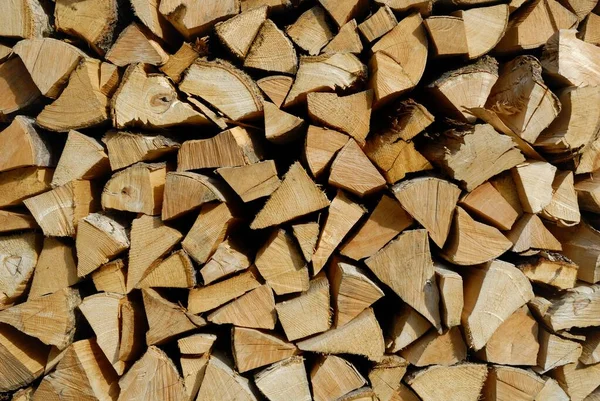 Brennholz Aus Nächster Nähe Gestapelt — Stockfoto