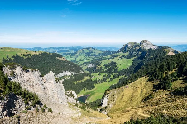 View Appenzell Alps Seen Geological Mountain Trail Hoher Kasten Mountain — Stock Photo, Image