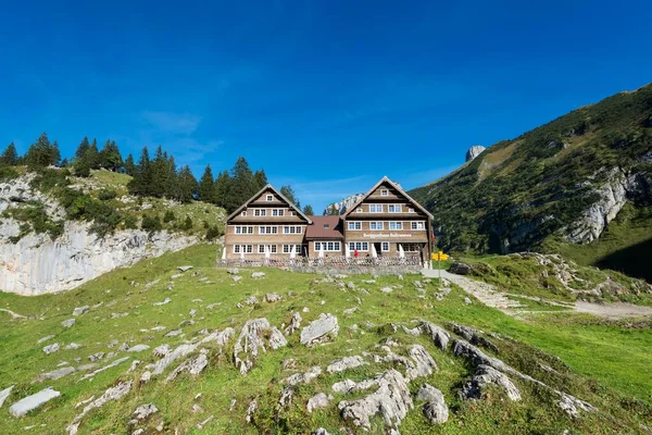Bollenwees Mountain Inn Lake Faehlensee Appenzell Alps Canton Appenzell Inner — Stock Photo, Image