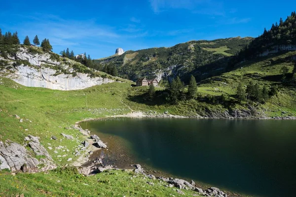 Lac Faehlensee Sur 1446M Auberge Montagne Bollenwees Canton Appenzell Inner — Photo
