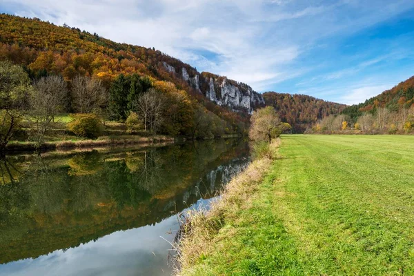 Hösten Upper Danube Naturpark Baden Wuerttemberg Tyskland Europa — Stockfoto