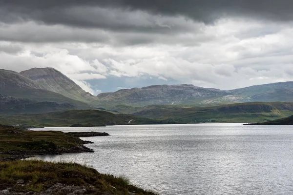 Loch Assynt Lago Agua Dulce Sutherland Schottisches Hochland Escocia Reino — Foto de Stock