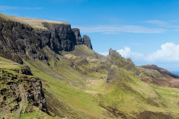 Quiraing Trotternish 斯凯岛 苏格兰 欧洲的岩石景观 — 图库照片