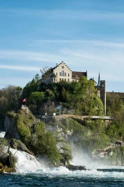 Laufen Castle Och Rhen Falls Nära Schaffhausen Kanton Schaffhausen Schweiz — Stockfoto