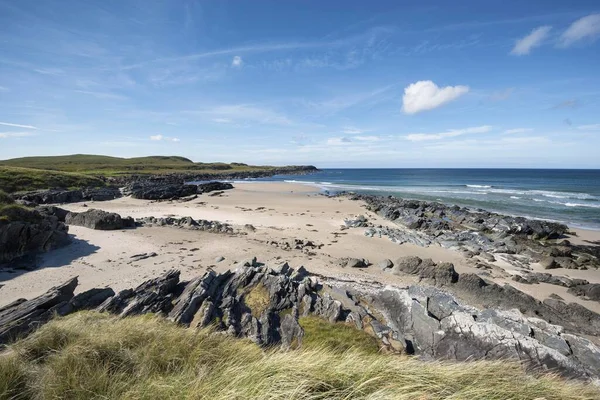 Praia Areia Saligo Bay Oeste Ilha Islay Inner Hebrides Escócia — Fotografia de Stock
