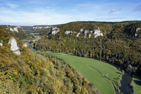 View Eichfelsen Upper Danube Valley Irndorf County Sigmaringen Baden Wrttemberg — Stock Photo, Image