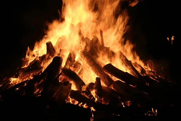 Burning Campfire Close — Stock Photo, Image