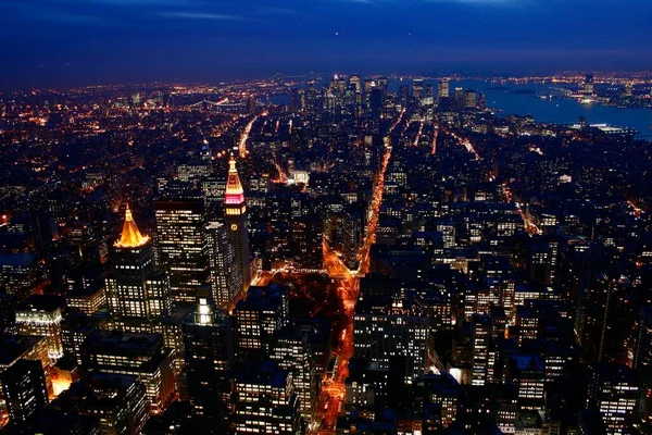 Utsikt Från Imperiet Statsbyggnad Skymningen New York Usa Nordamerika — Stockfoto