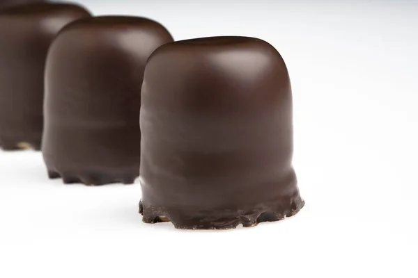 Dulces Malvavisco Recubiertos Chocolate —  Fotos de Stock