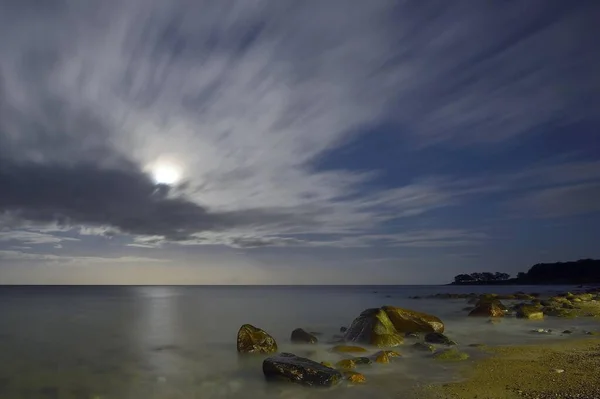Noche Con Nubes Mar Báltico Fehmarn Schleswig Holstein Alemania Europa —  Fotos de Stock