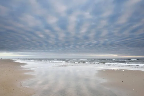 Praia Mar Norte Céu Nublado Texel Ilhas Frísia Ocidental Província — Fotografia de Stock