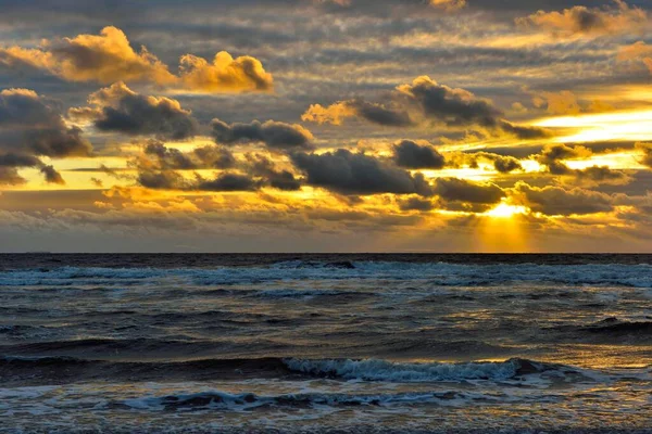 Sunset Clouds Beach North Sea Texel West Frisian Islands Province — Stock Photo, Image