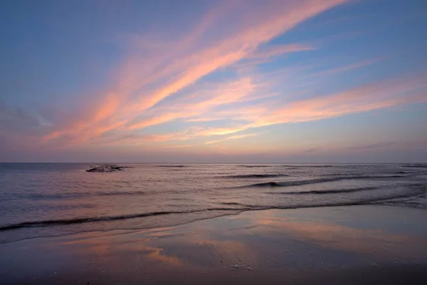 Sunset North Sea Texel North Holland Netherlands — Stock Photo, Image