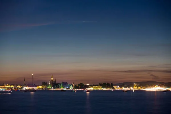 Вечірня Атмосфера Вид Через Озеро Констанція Менстером Тургау Швейцарія Європа — стокове фото