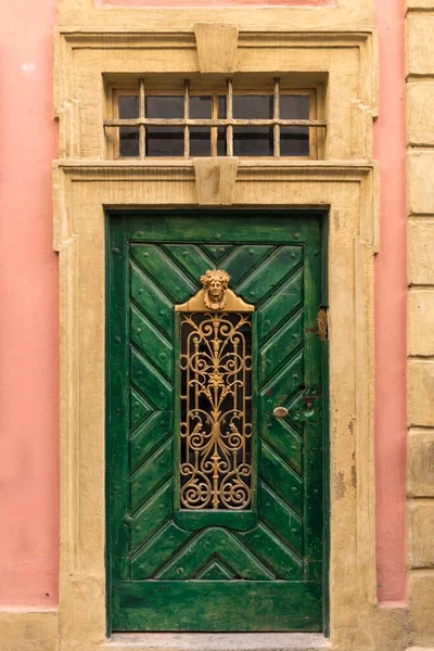 Old Decorated Front Door 19Th Century Bamberg Upper Franconia Bavaria — Stock Photo, Image