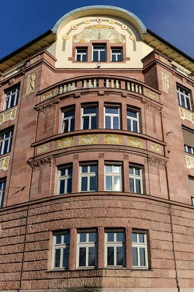 Fachada Escritório Edifício Comercial Art Nouveau Construído Por Volta 1900 — Fotografia de Stock