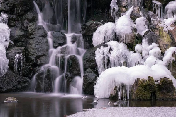 Vodopád Ledovou Konstrukcí Wilhelmshhe Kassel Hesensko Německo Evropa — Stock fotografie