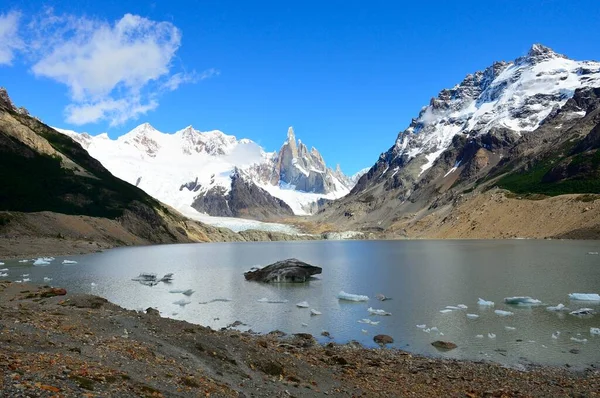 Laguna Torre Mit Cerro Torre Und Cerro Adela Los Glaciares — Stockfoto