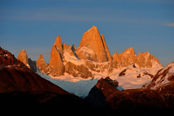 Cerro Fitz Roy Lever Soleil Parc National Los Glaciares Chaltn — Photo
