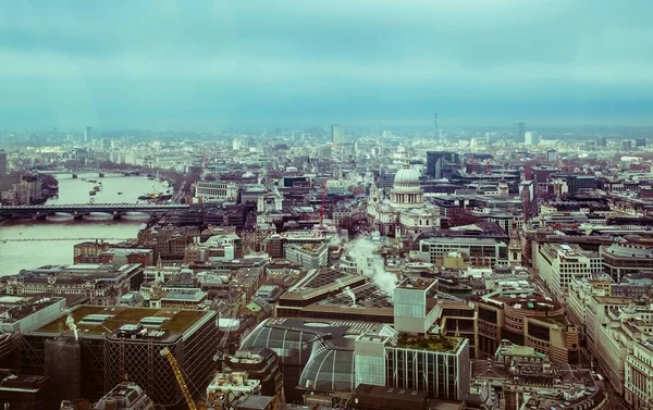 Widok Miasto Katedrą Pawła Tamizą Londyn Wielka Brytania — Zdjęcie stockowe