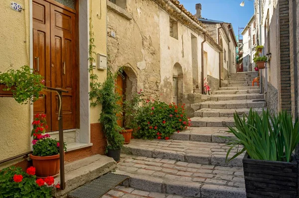 Στενό Δρομάκι Σκάλες Παλιά Πόλη Trivento Molise Ιταλία Ευρώπη — Φωτογραφία Αρχείου