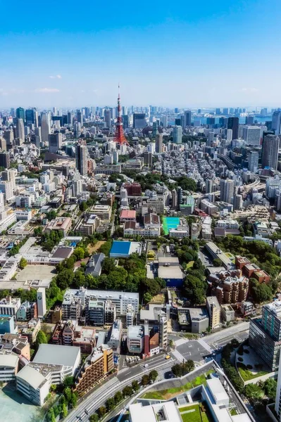 Şehir Manzarası Gökdelen Televizyon Kulesi Tokyo Honshu Adası Japonya Asya — Stok fotoğraf
