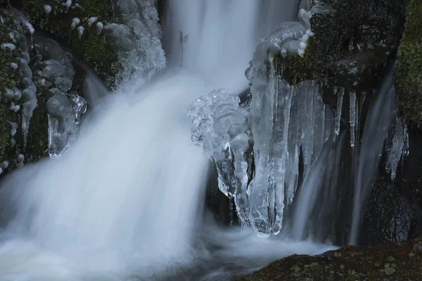 Led Vodopád Pohled Pozadí — Stock fotografie