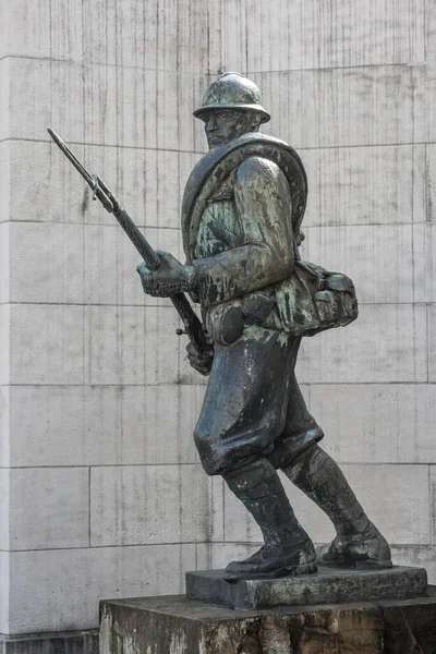 Estátua Infantrista Italiano Monumento Aliado Memorial Interalli Memorial Primeira Guerra — Fotografia de Stock
