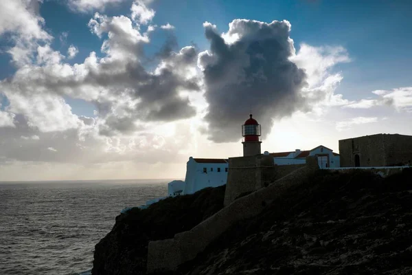 Lighthouse Cape Saint Vincent Cabo Sao Vicente Sagres Algarve Portugal — Stock Photo, Image