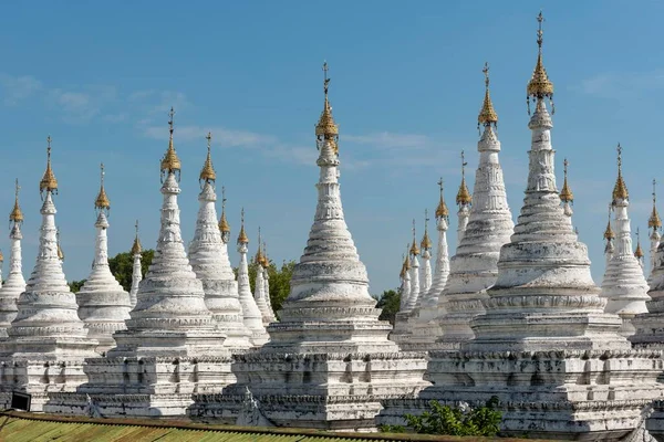 Estupas Blancas Sandamuni Pagoda Mandalay Birmania —  Fotos de Stock
