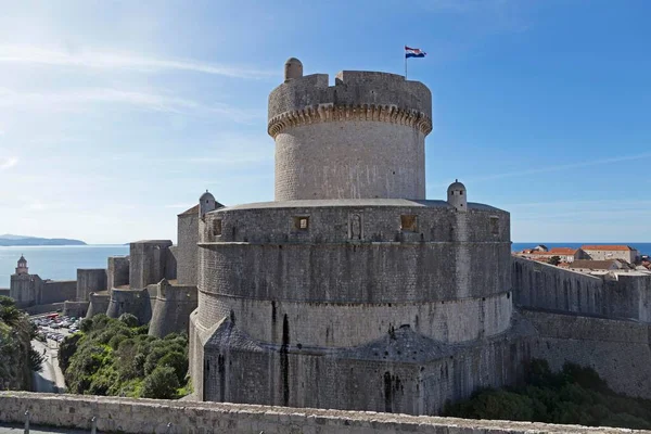 Форт Минчета Городская Стена Старый Город Дубровник Хорватия Европа — стоковое фото