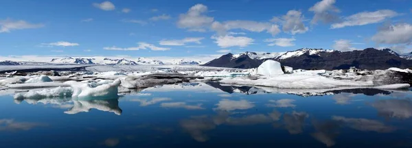 Gelo Floes Icebergs Lago Glacial Lagoa Glacial Geleira Vatnajkull Jkulsarlon — Fotografia de Stock