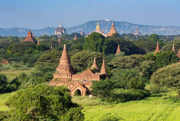 Vista Los Templos Bagan Desde Pagoda Bulethi Myanmar Asia —  Fotos de Stock