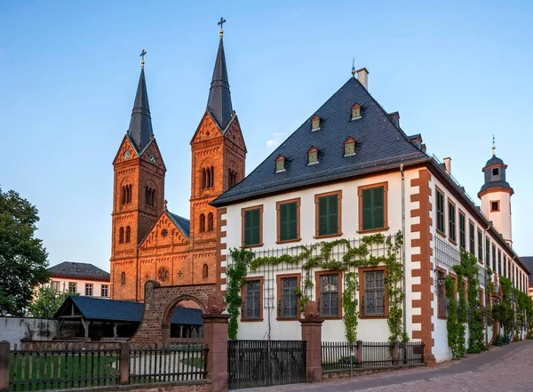 德国塞利根施塔特本笃会修道院的新罗马式修道院 圣马尔切利努斯大教堂和彼得教堂 — 图库照片