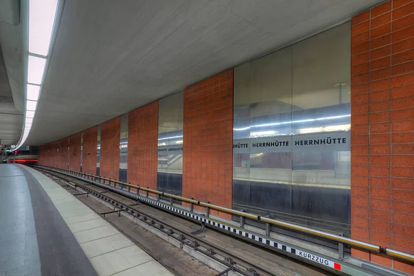 Subway Station Herrnhtte Nuremberg Middle Franconia Bavaria Germany Europe — Stock Photo, Image