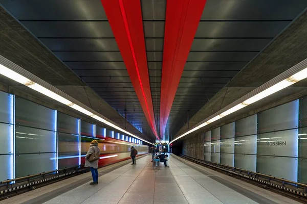 Tunnelbanestation Ziegelstein Nürnberg Mellersta Franken Bayern Tyskland Europa — Stockfoto