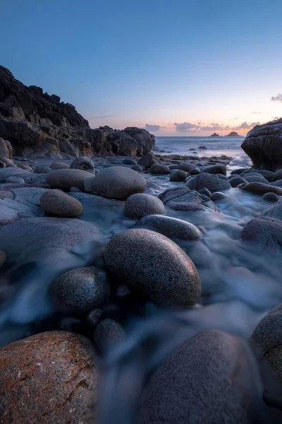 石质海岸 靠近陆地尽头 康沃尔 大不列颠 — 图库照片