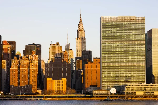 Ουρανοξύστης Του Μανχάταν Θέα Από Long Island City Manhattan New — Φωτογραφία Αρχείου