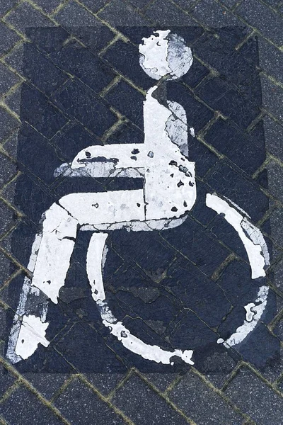 Symbol Picture Handicapped Parking Lot Thuringia Germany Europe — Stock Photo, Image