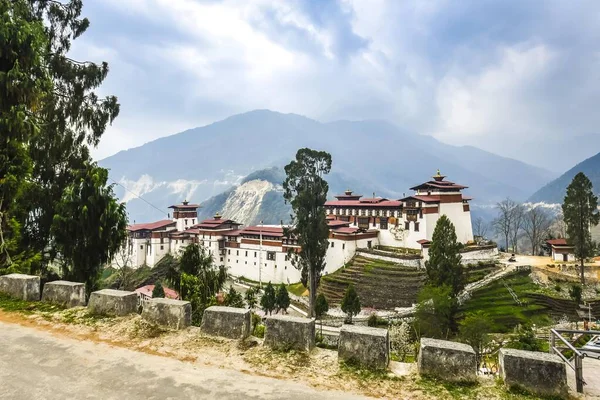 最大的修道院要塞 Trongsa Dzong Trongsa Himalayan Region Bhutan Asia — 图库照片