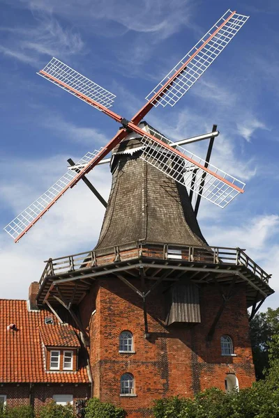 Windmühle Aurora Auch Borsteler Mhle Oder Mhle Jork Galerieholländer Jork — Stockfoto