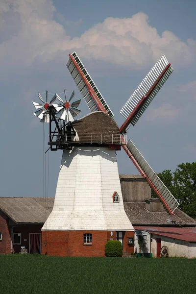 Windmill Eyendorf Ιστορικός Ανεμόμυλος Τύπος Erdholinder Eyendorf Niederschsische Mhlenstrae Κάτω — Φωτογραφία Αρχείου