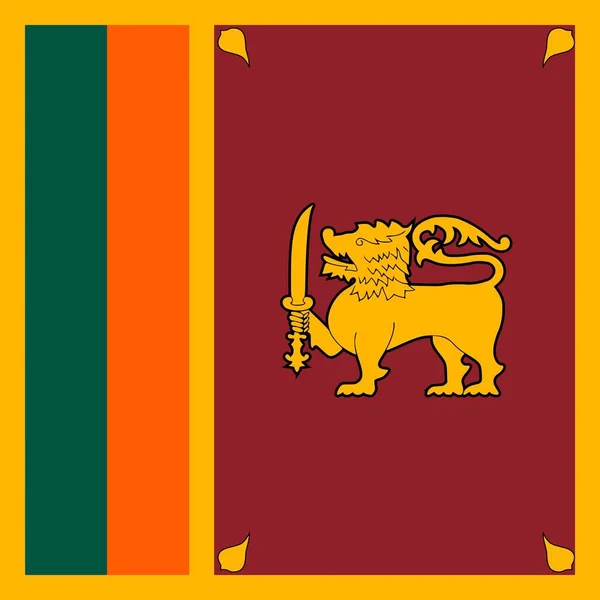 Bandera Nacional Oficial Sri Lanka — Foto de Stock