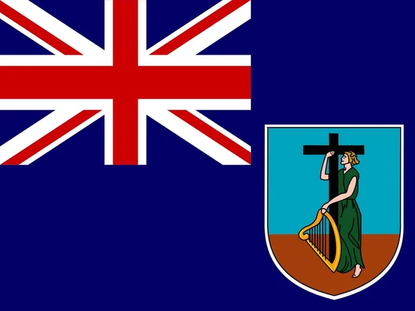 Officiële Nationale Vlag Van Montserrat — Stockfoto