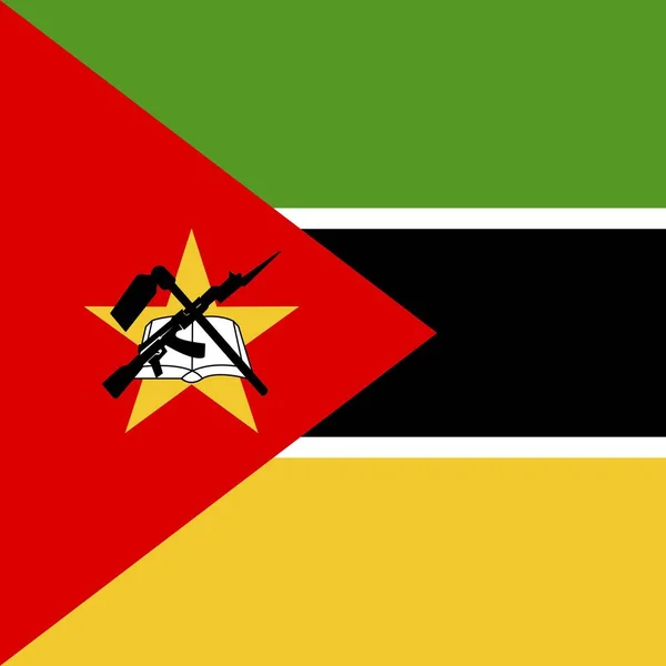 Officiële Nationale Vlag Van Mozambique — Stockfoto