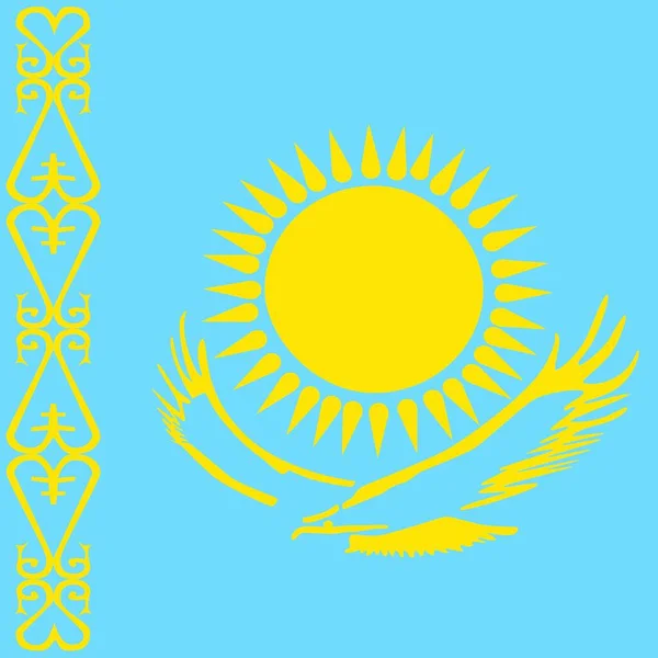 Bandeira Nacional Oficial Cazaquistão — Fotografia de Stock