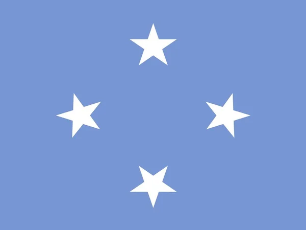 Επίσημη Εθνική Σημαία Των Ομόσπονδων Κρατών Της Μικρονησίας Μικρονησίας Ωκεανίας — Φωτογραφία Αρχείου
