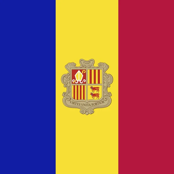 Государственный Флаг Княжества Андорра — стоковое фото